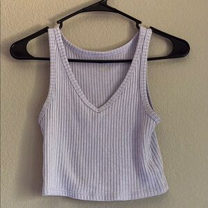 American Eagle Outfitters Lavender Ribbed Tank Top
